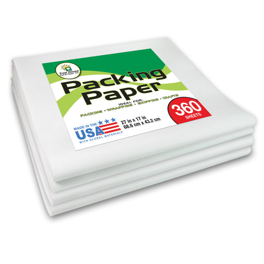 Packing Paper Sheets for Moving - 360 Sheets of Newsprint Paper - Must Have in Your Moving Supplies - 27" x 17" - Made in USA