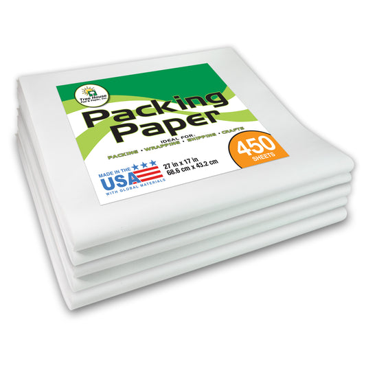 Packing Paper Sheets for Moving - 450 Sheets of Newsprint Paper - Must Have in Your Moving Supplies - 27" x 17" - Made in USA