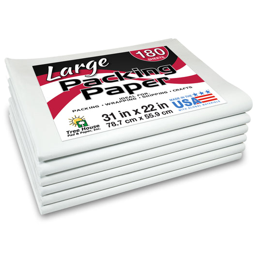 LARGE Packing Paper Sheets for Moving - 180 Sheets of Newsprint Paper - Must Have in Your Moving Supplies - 31" x 22" - Made in USA