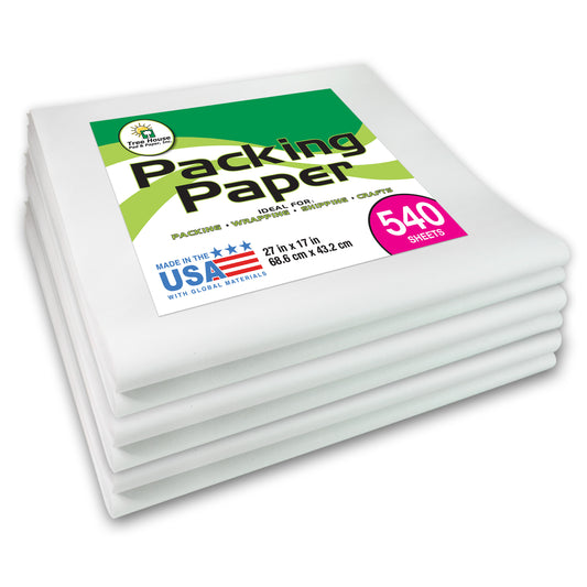 Packing Paper Sheets for Moving - 540 Sheets of Newsprint Paper - Must Have in Your Moving Supplies - 27" x 17" - Made in USA